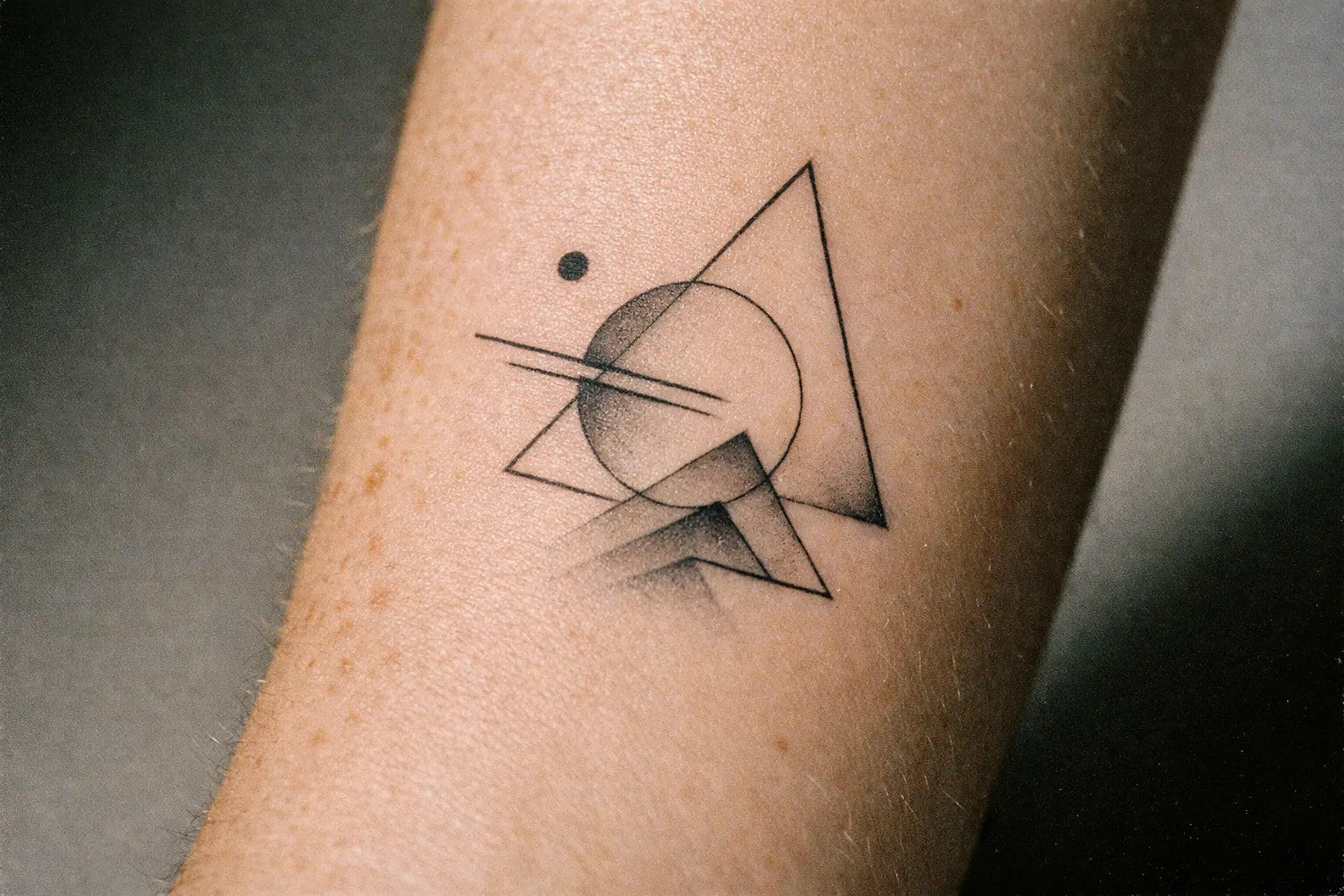 Forearm showing varied line weights and shading to suit sensitive skin.