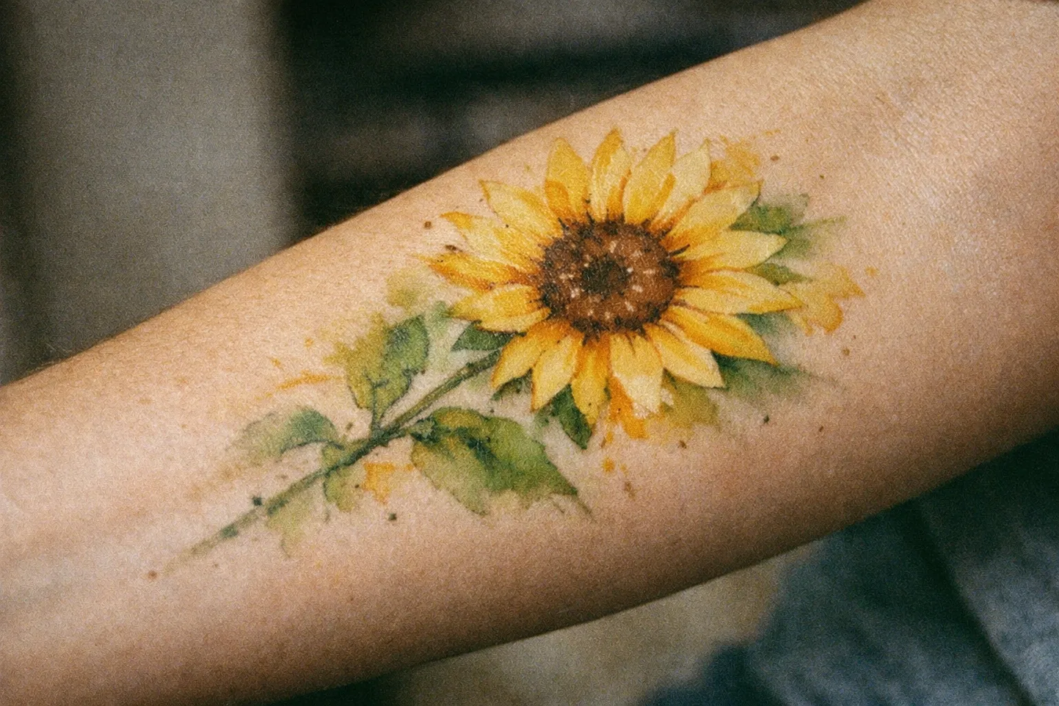Cluster of sunflowers tattoo ideas along upper arm.